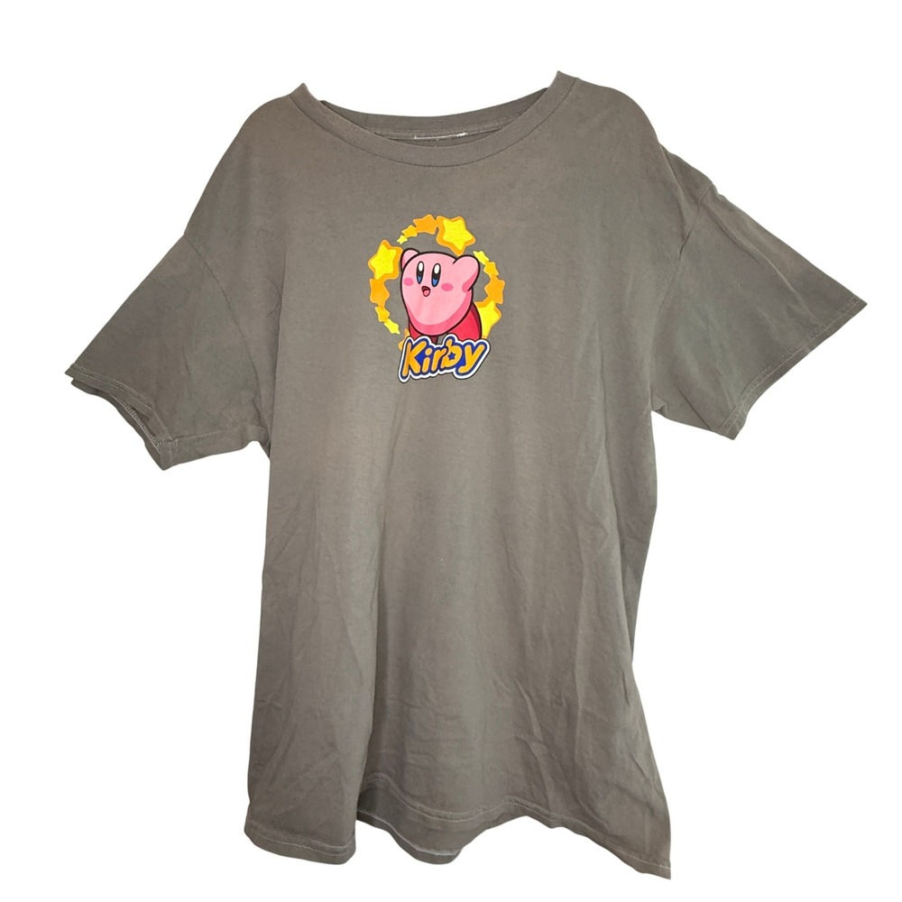 Nintendo Kirby T Shirt Mens M Gray Star Graphic Gamer Anime HAL Laboratory Tee